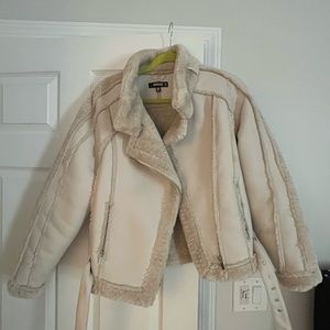 MISGUIDED winter jacket fo leather with thermal inside